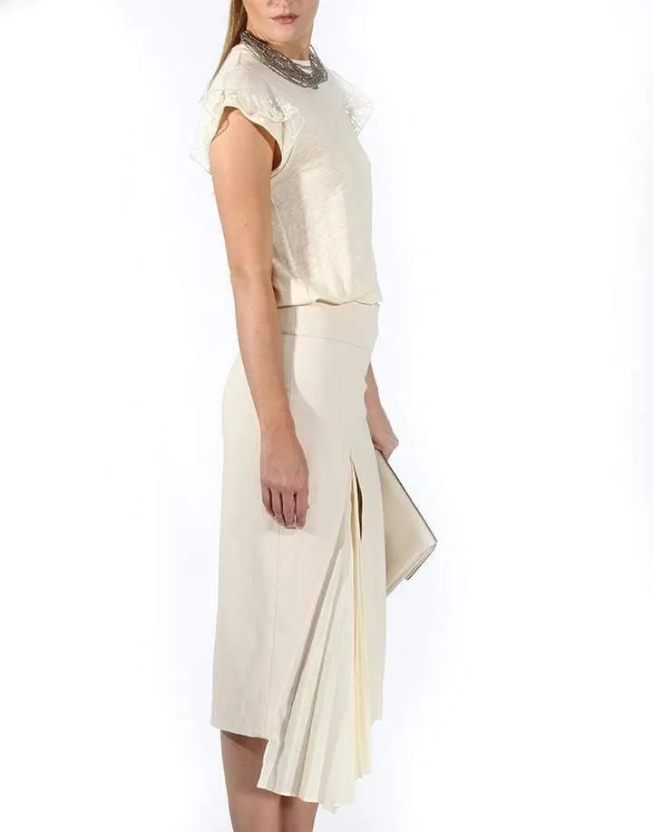 Pencil Skirt With Knife Pleats