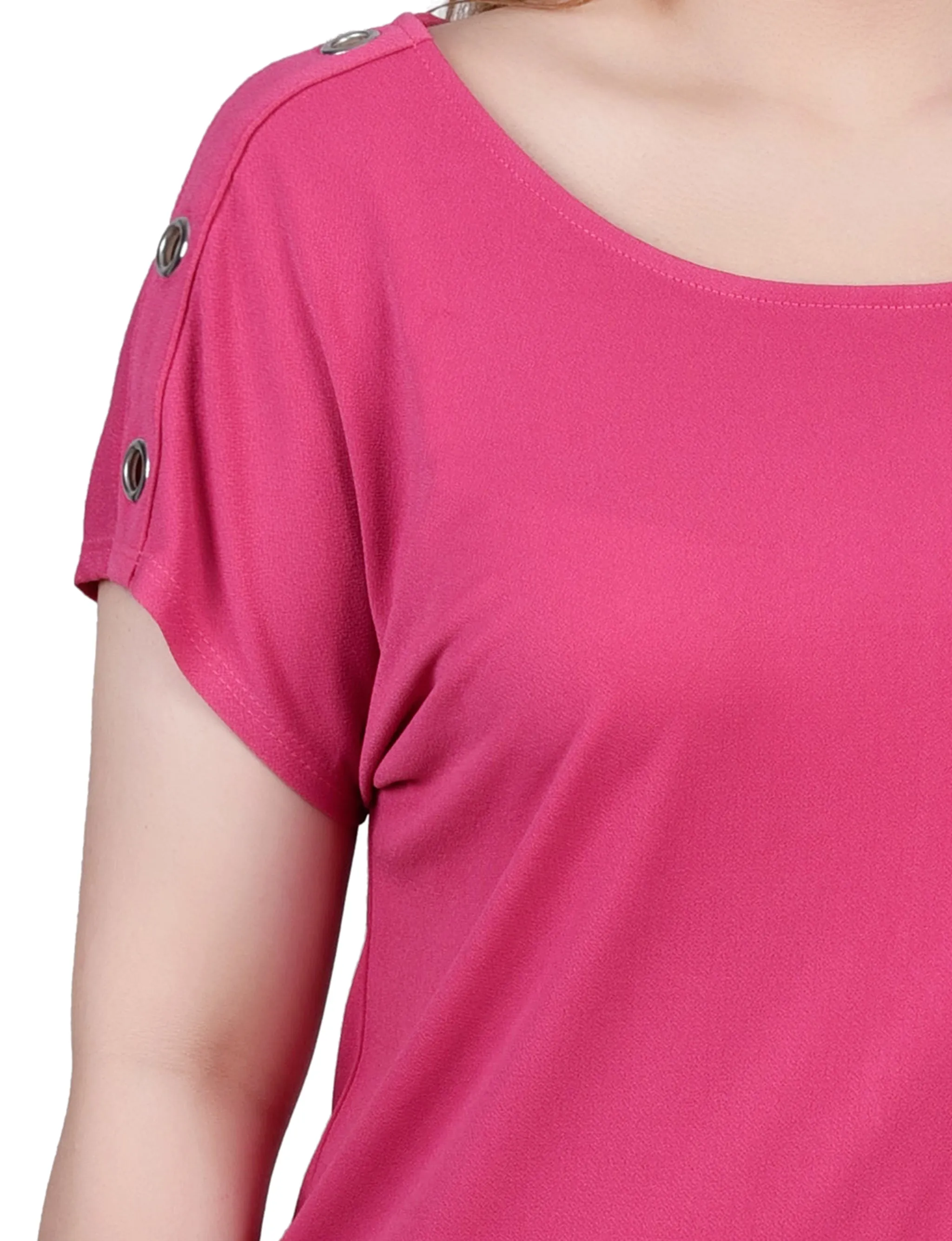Petite Short Sleeve Extended Sleeve Tunic Top