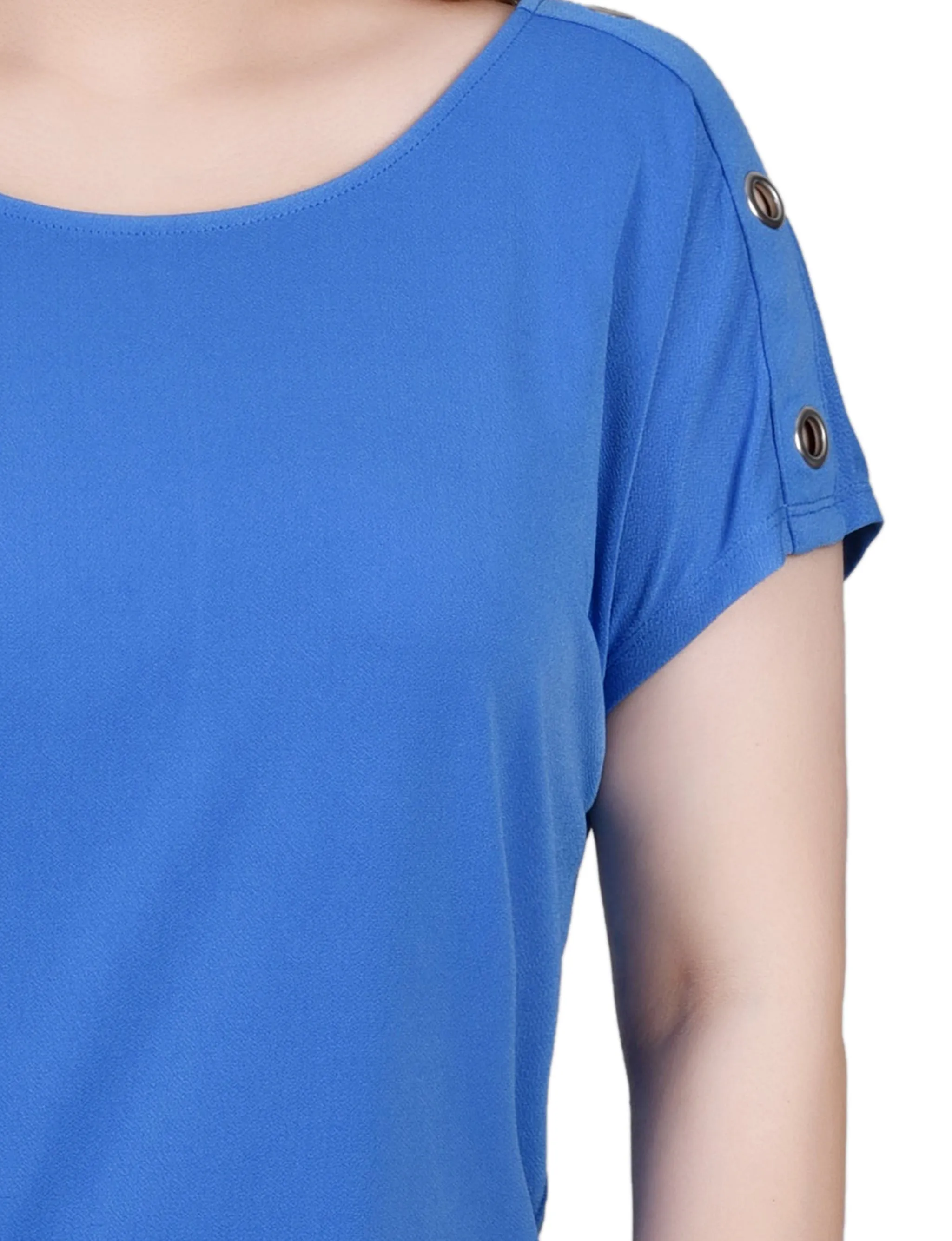 Petite Short Sleeve Extended Sleeve Tunic Top