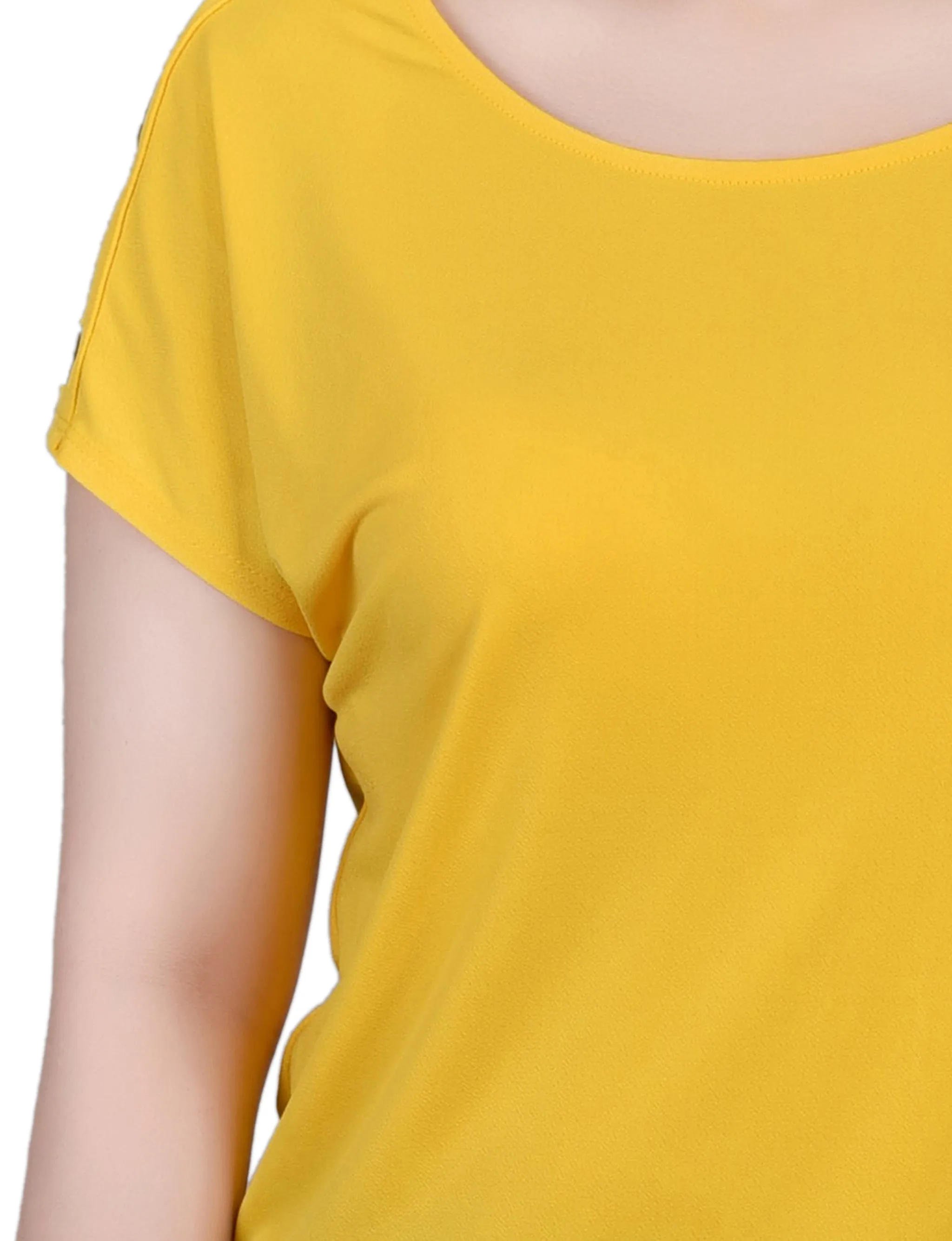 Petite Short Sleeve Extended Sleeve Tunic Top