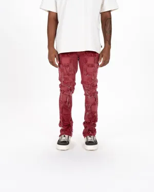 Pheelings Inspired By FLARE STACK DENIM (BURGUNDY)