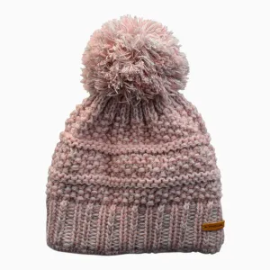 Pink Marled Pompom Kids' Beanie