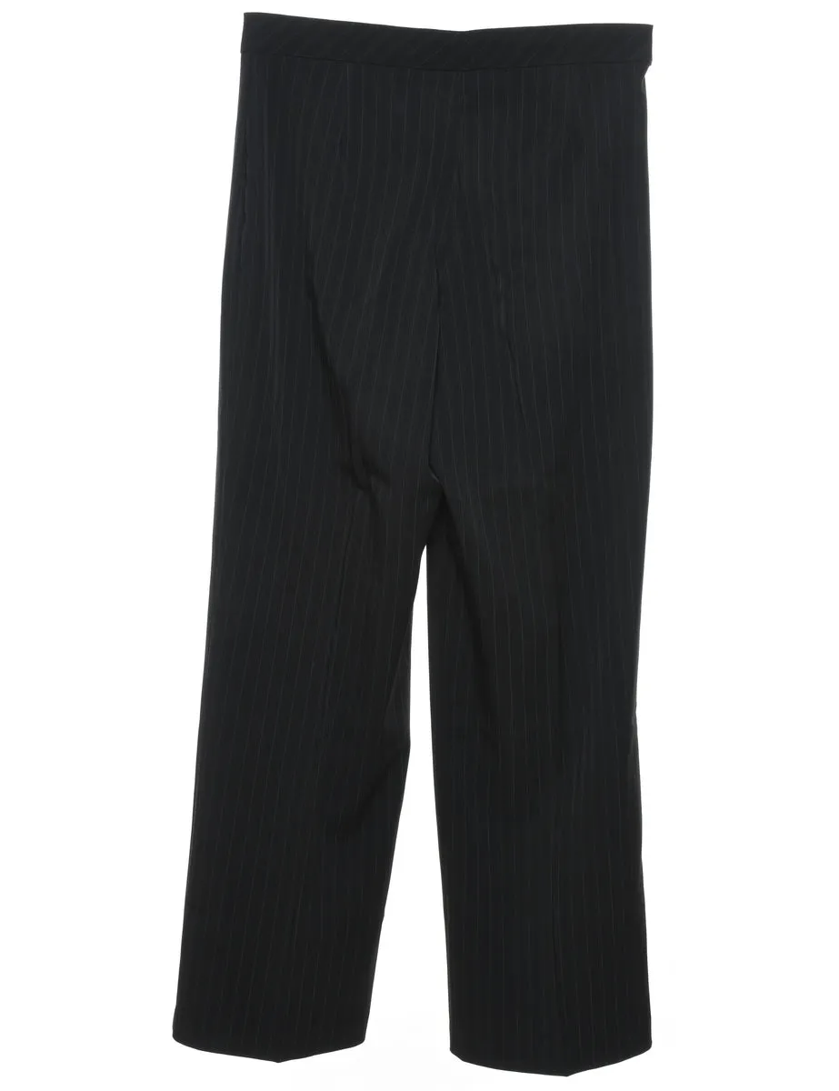 Pinstriped Black Classic Trousers - W32 L31