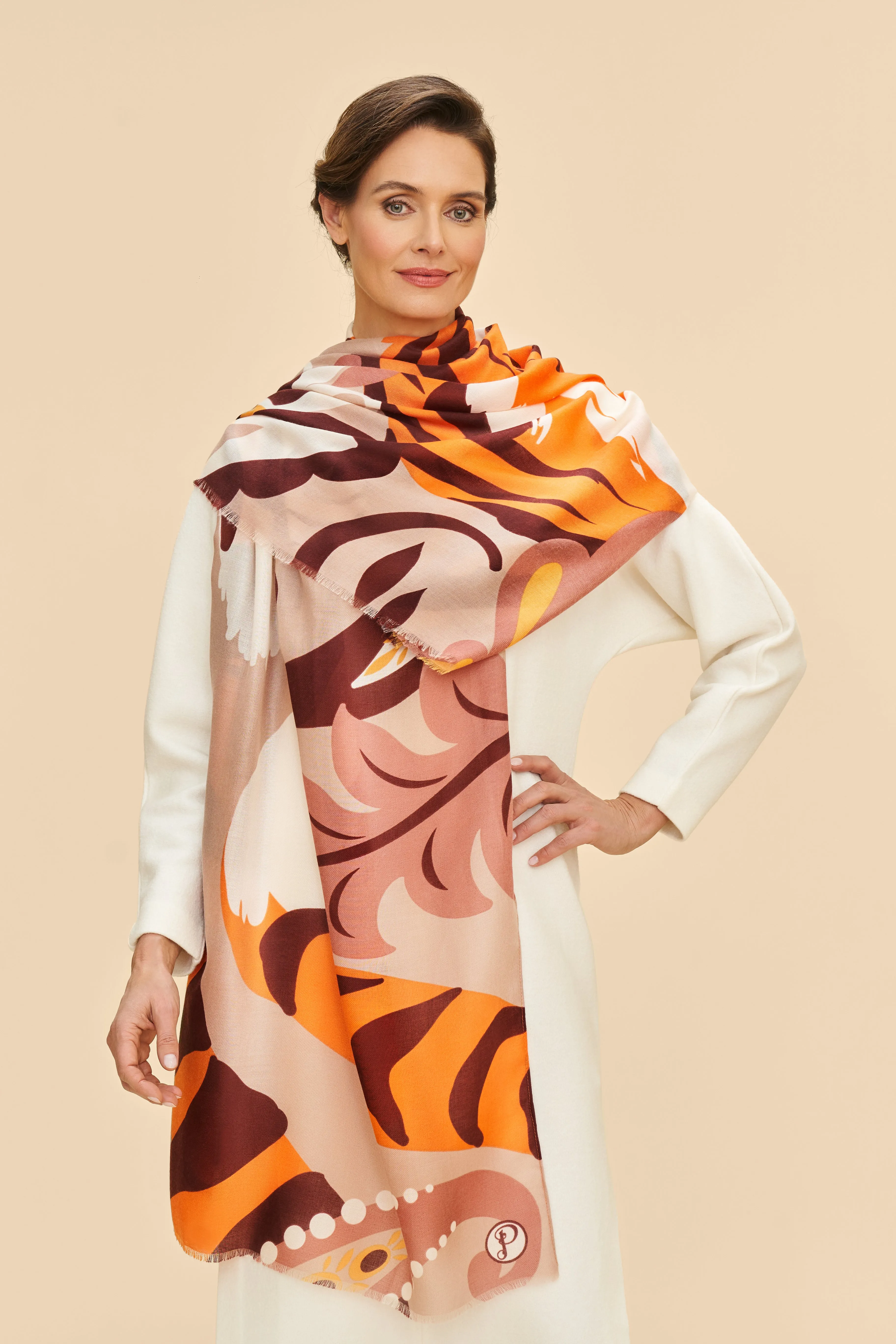 Powder Printed Tiger Scarf