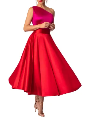 "Amber" Red Swing Skirt
