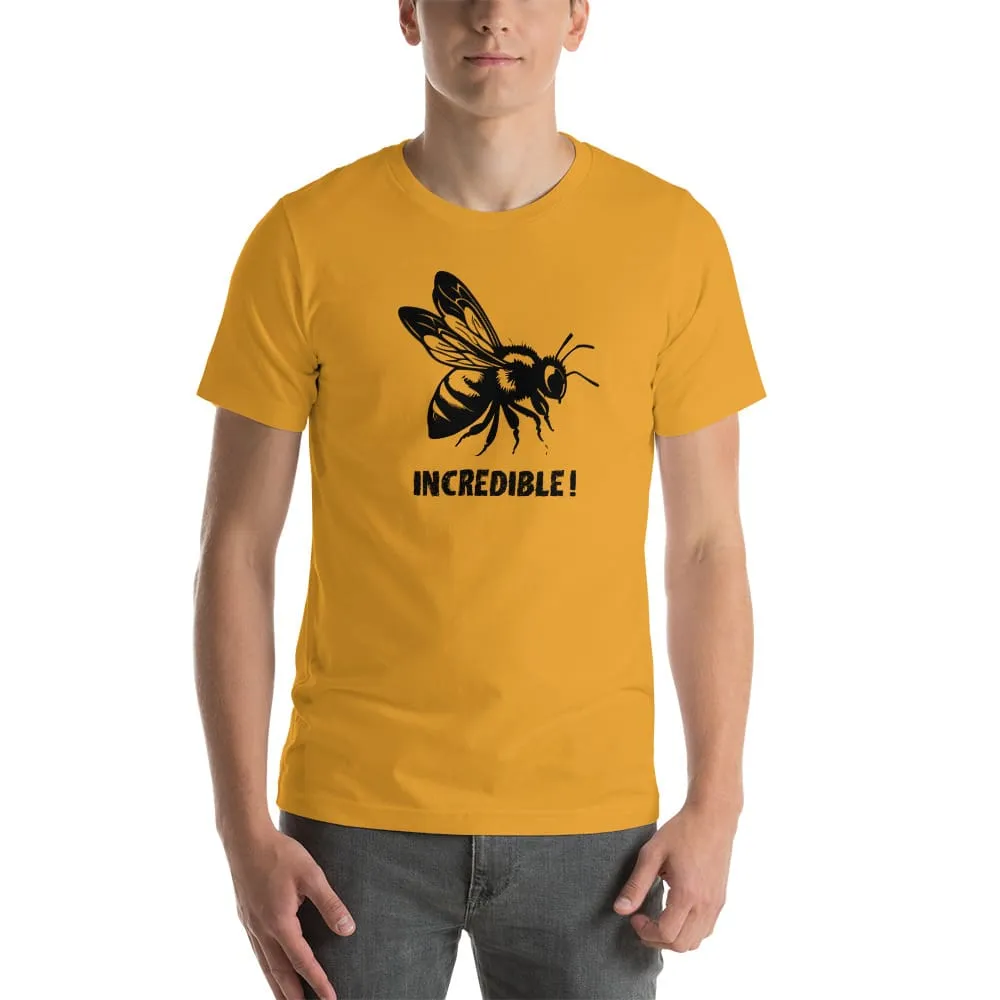 "Bees are Incredible" Bee T-Shirt - Black Print (Adult Unisex / Men's)