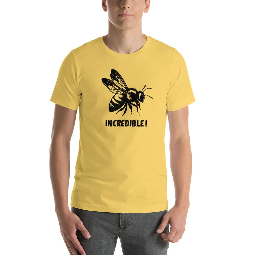 "Bees are Incredible" Bee T-Shirt - Black Print (Adult Unisex / Men's)