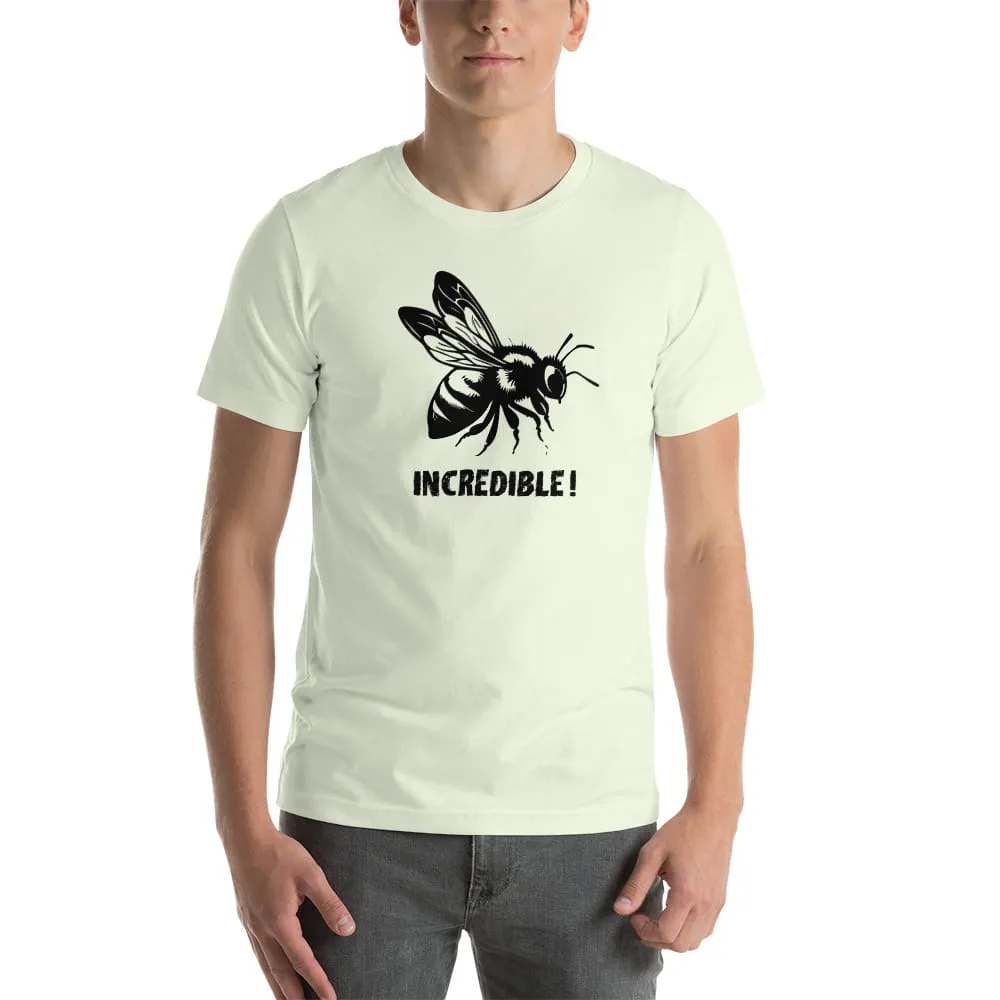 "Bees are Incredible" Bee T-Shirt - Black Print (Adult Unisex / Men's)