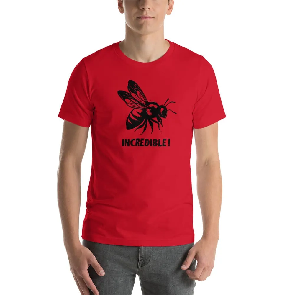 "Bees are Incredible" Bee T-Shirt - Black Print (Adult Unisex / Men's)