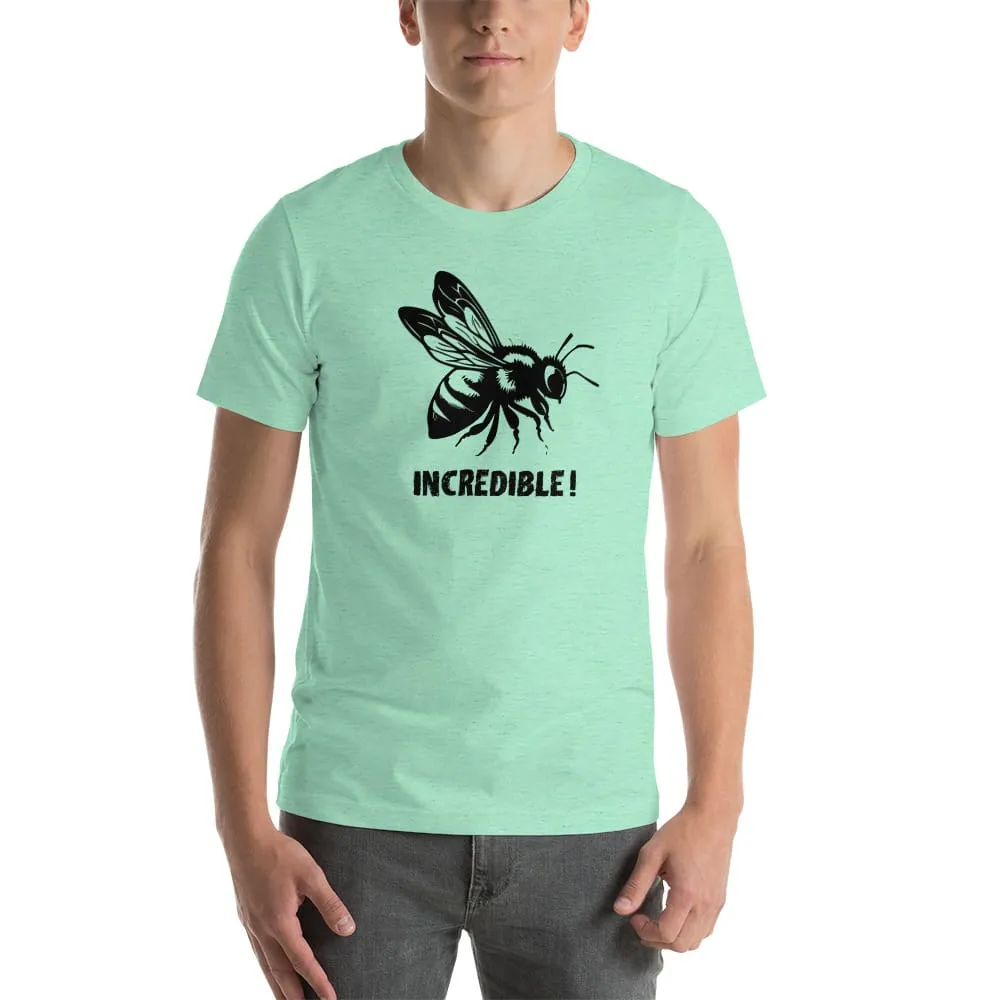 "Bees are Incredible" Bee T-Shirt - Black Print (Adult Unisex / Men's)