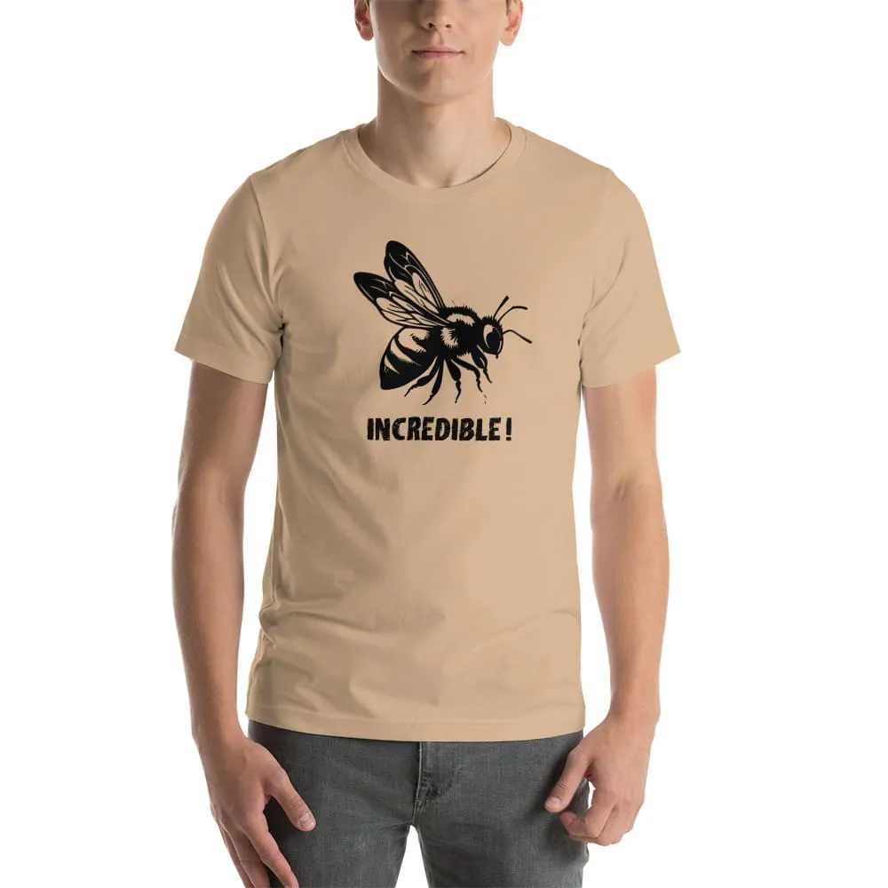 "Bees are Incredible" Bee T-Shirt - Black Print (Adult Unisex / Men's)
