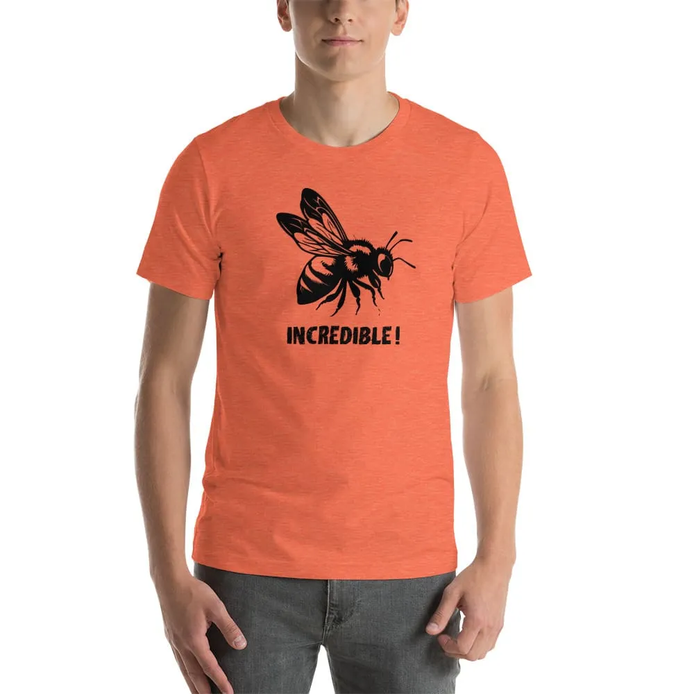 "Bees are Incredible" Bee T-Shirt - Black Print (Adult Unisex / Men's)