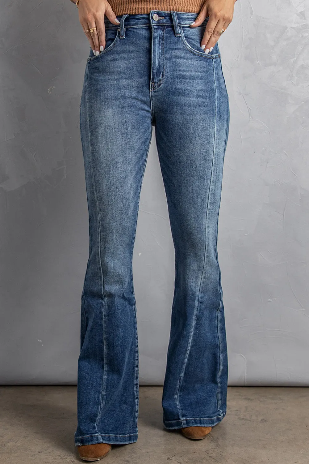 "Buckle Bunny" High Waist Flare Jeans