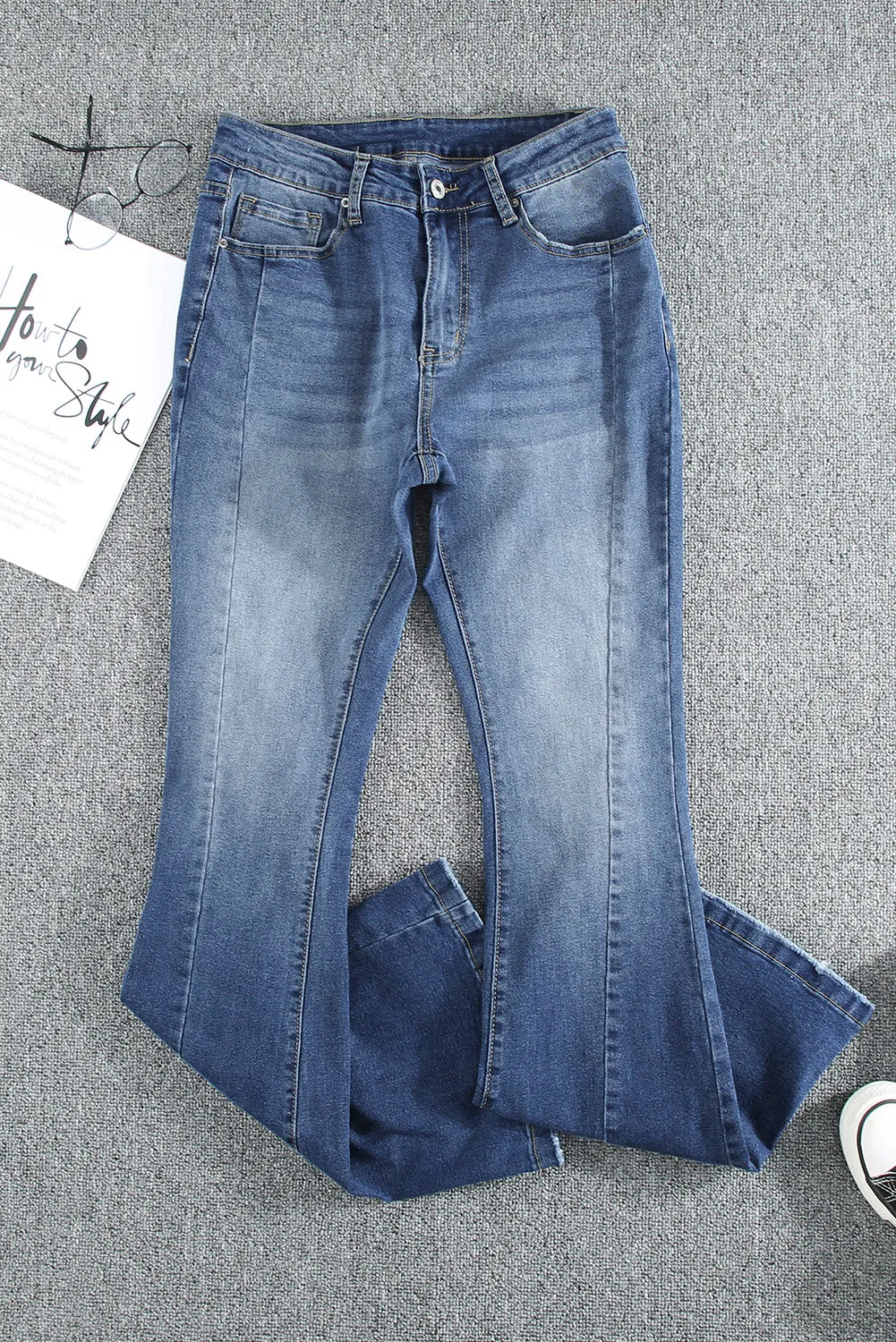 "Buckle Bunny" High Waist Flare Jeans