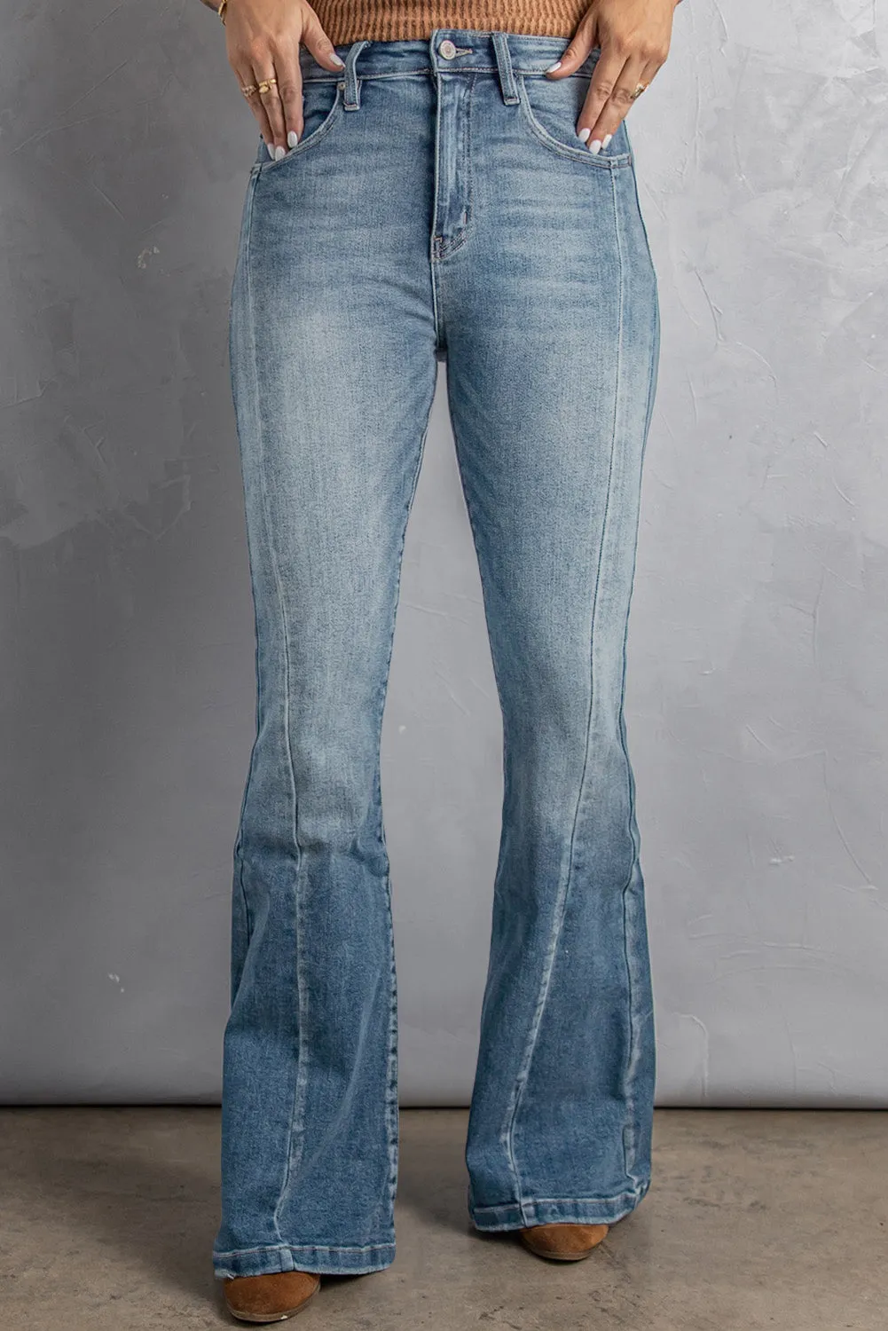 "Buckle Bunny" High Waist Flare Jeans