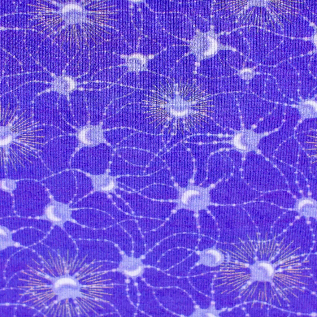 "Cresyl Violet" Adult Neurons V-Neck A-Line Dress with Sleeves and with Pockets