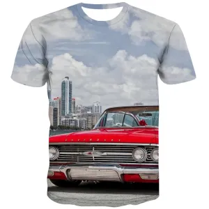 Racing Car T-shirt Men Metal Shirt Print City Tshirt Printed Gray Tshirts Novelty Retro T-shirts Graphic