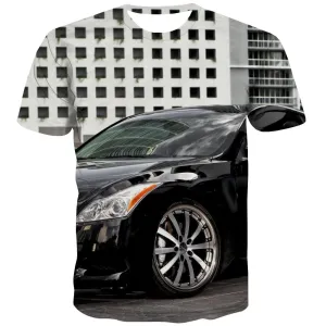 Racing Car T shirts Men Metal Tshirts Casual City T-shirts 3d Gray Shirt Print Retro Tshirts Novelty