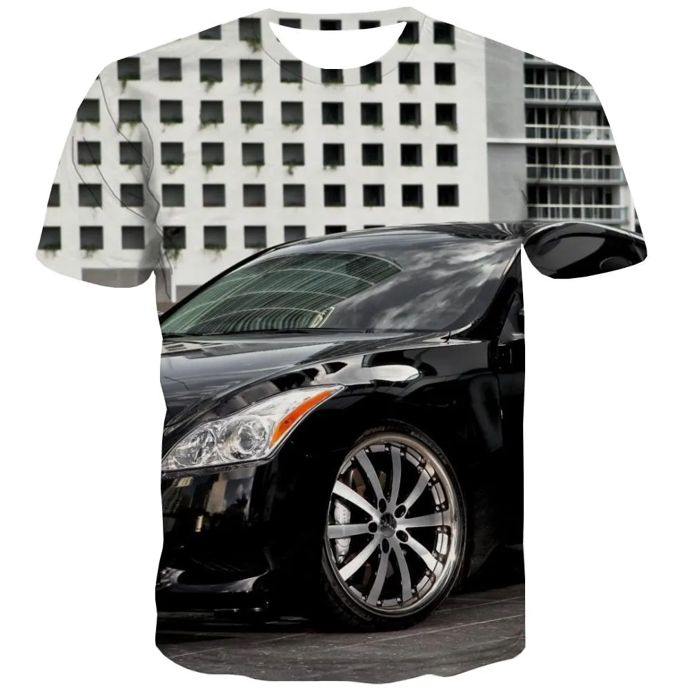 Racing Car T shirts Men Metal Tshirts Casual City T-shirts 3d Gray Shirt Print Retro Tshirts Novelty