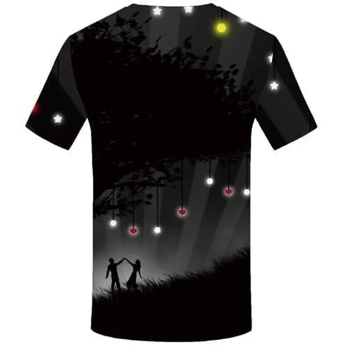 Rainbow T shirts Men Refraction Shirt Print Black T-shirts Graphic Love Tshirts Casual Cartoon Tshirts Cool Short Sleeve Hip hop