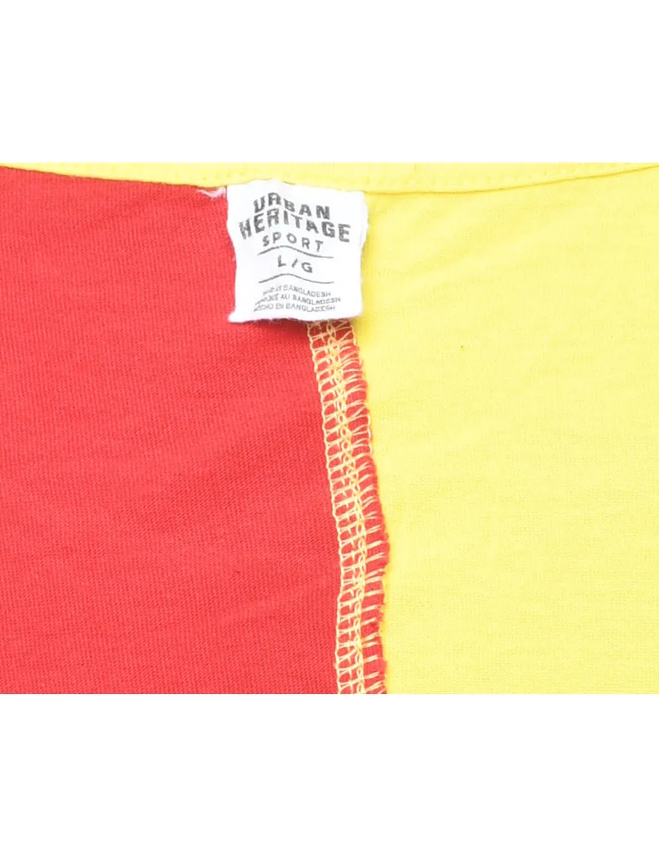 Red & Yellow Contrast Espana  T-Shirt - L