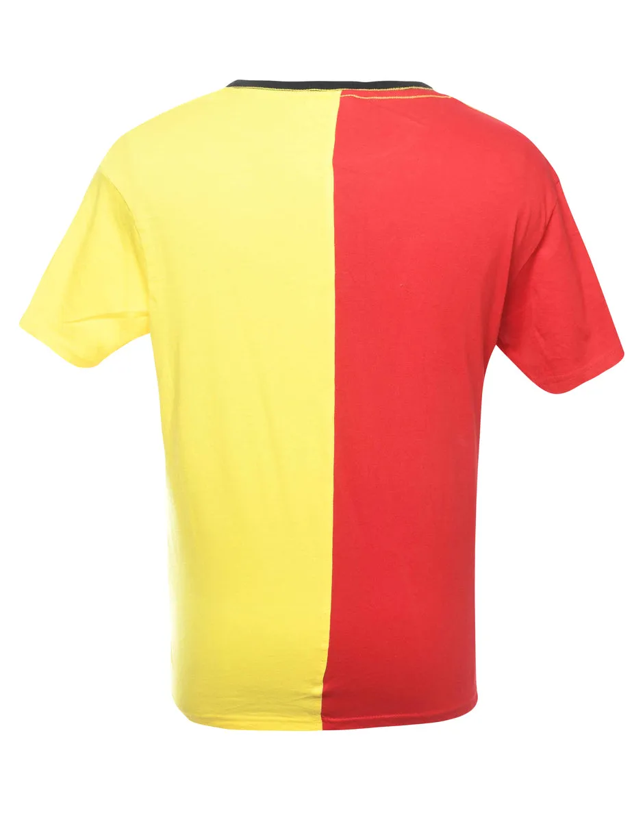 Red & Yellow Contrast Espana  T-Shirt - L