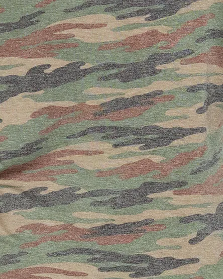 Reese Longsleeve Camo Top | Olive Green / White
