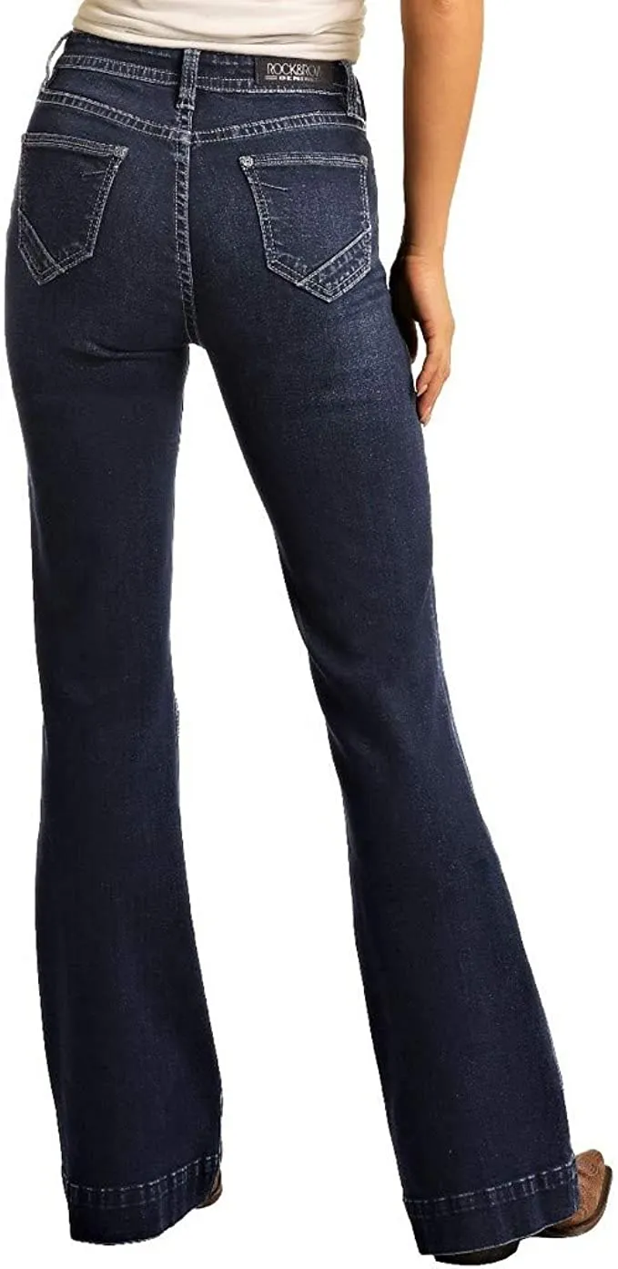 Rock Roll Denim Women's and Button Front Bootcut Jeans Style W8H4165