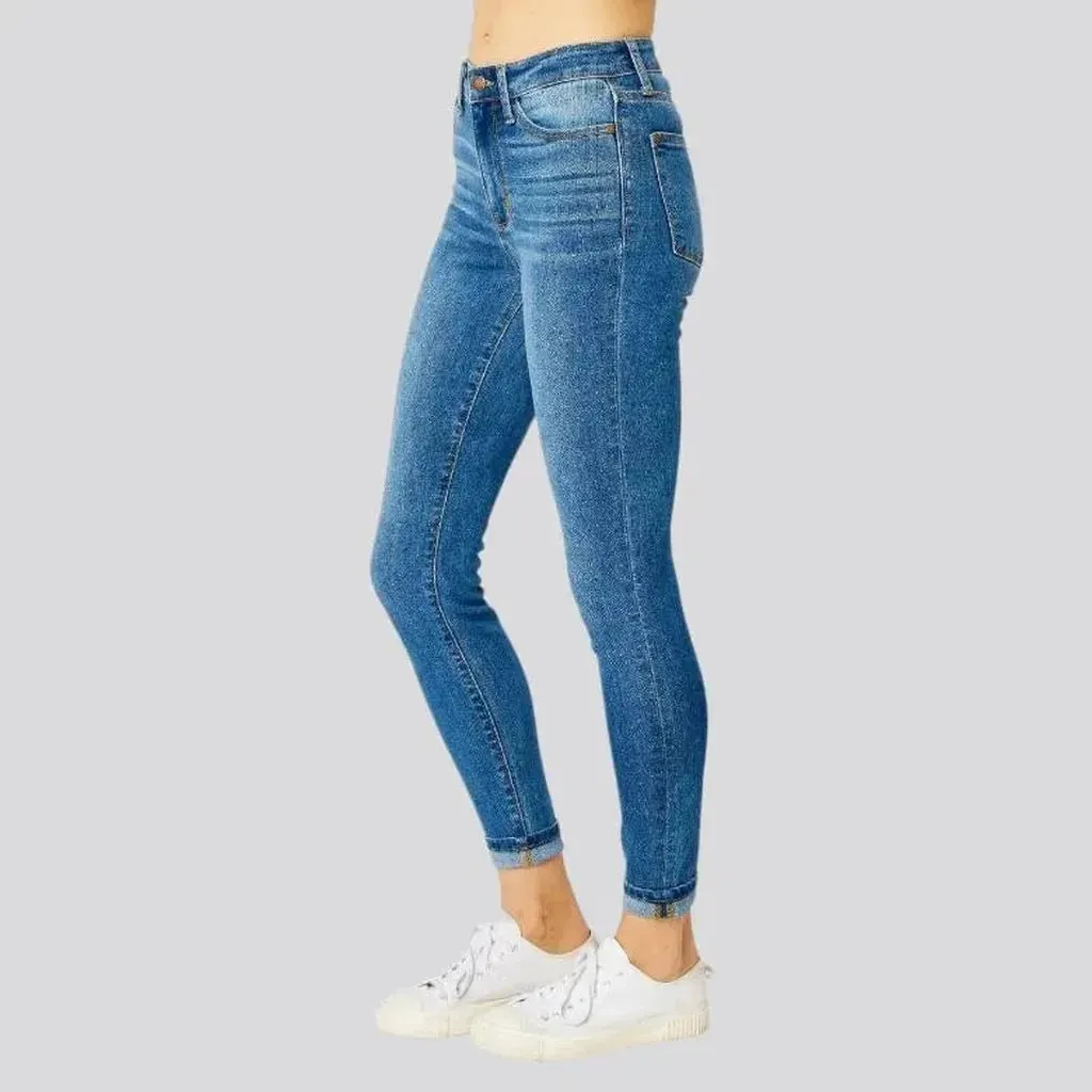 Sanded casual jeans
 for women