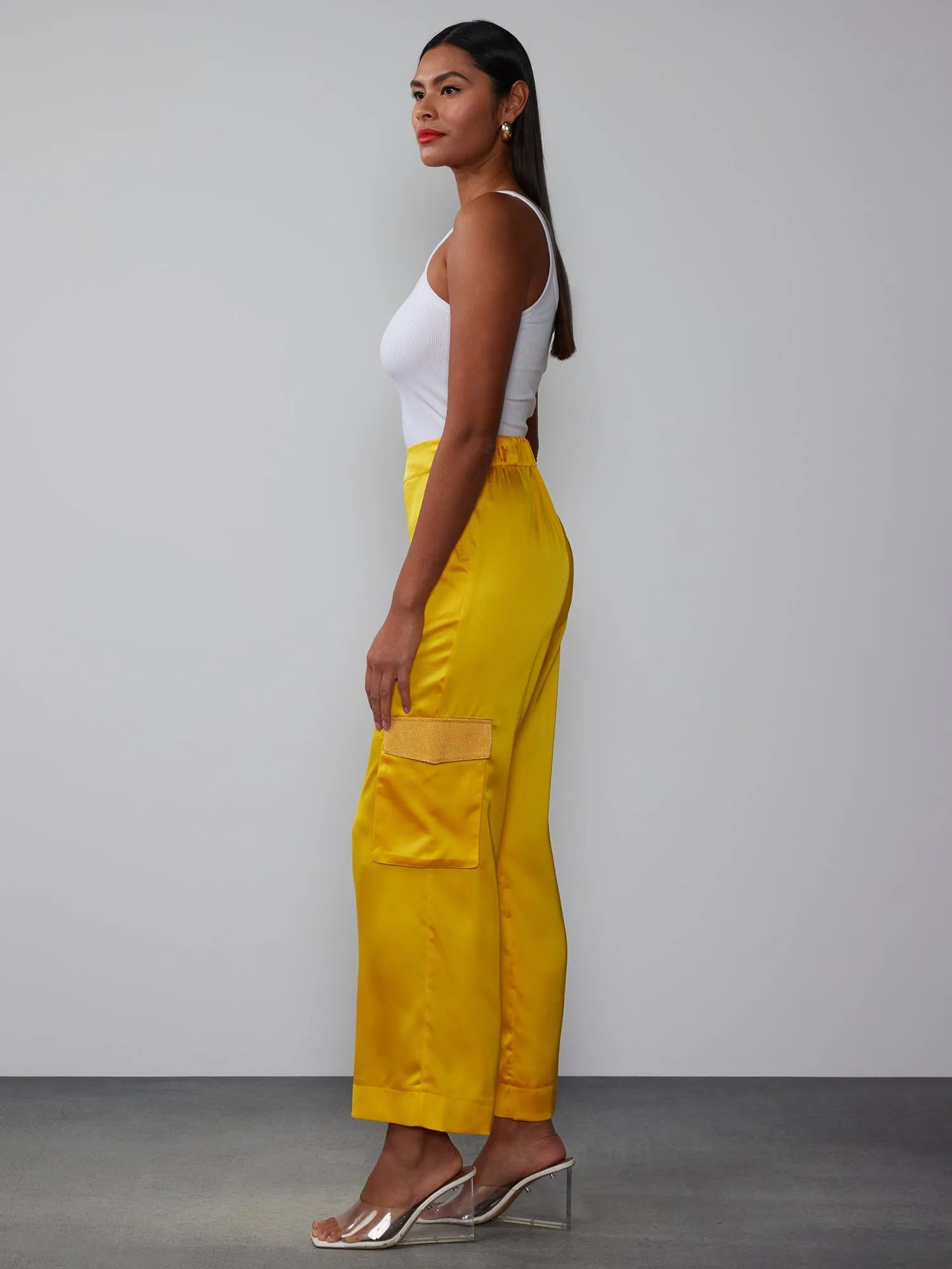 Satin Cargo Trousers