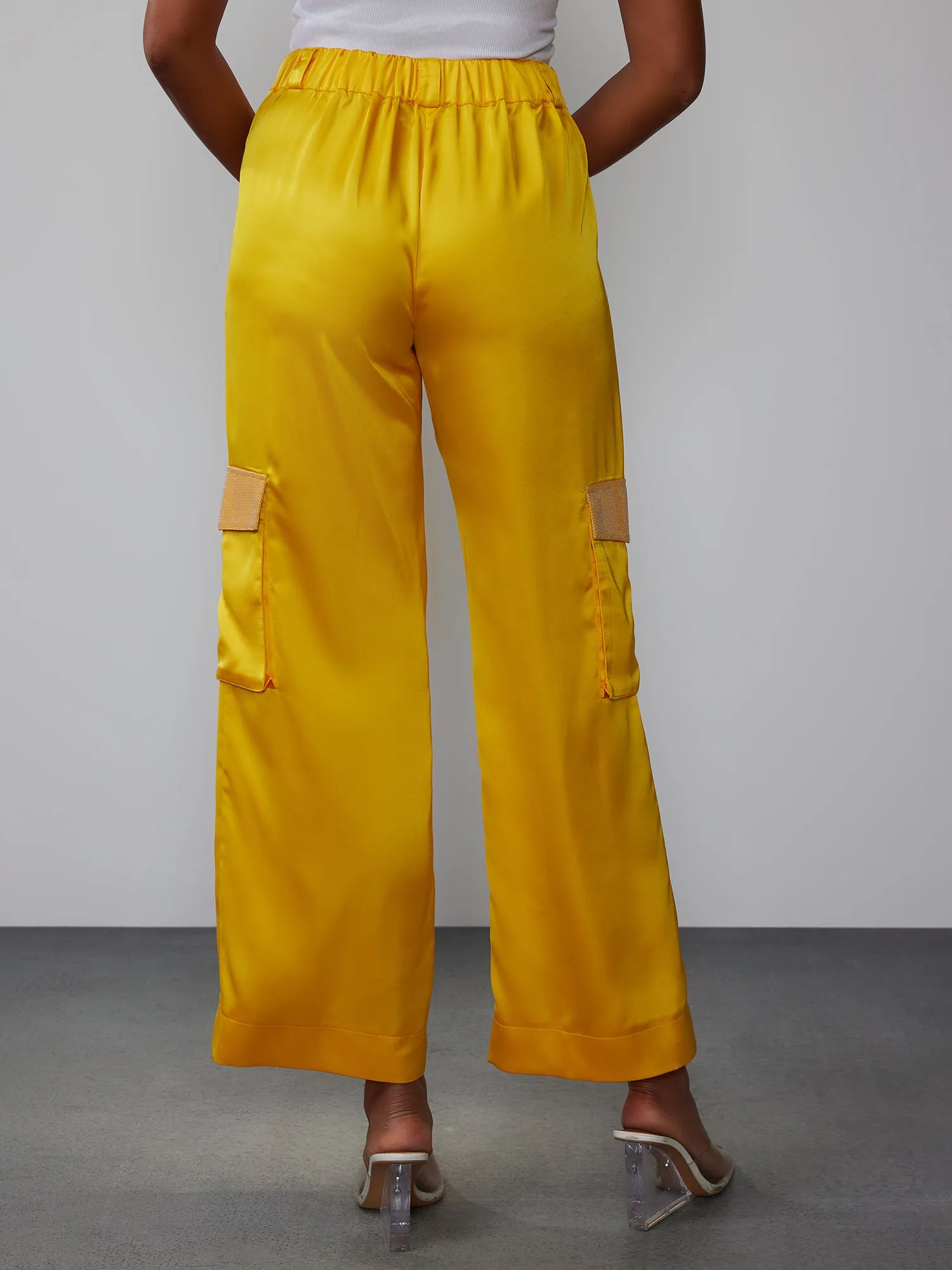 Satin Cargo Trousers