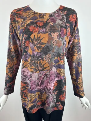 Scoop Neck Knit Floral Top