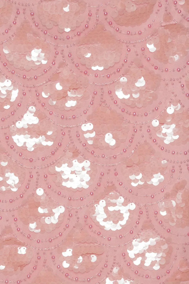 Sequin Pencil Skirt Peachskin