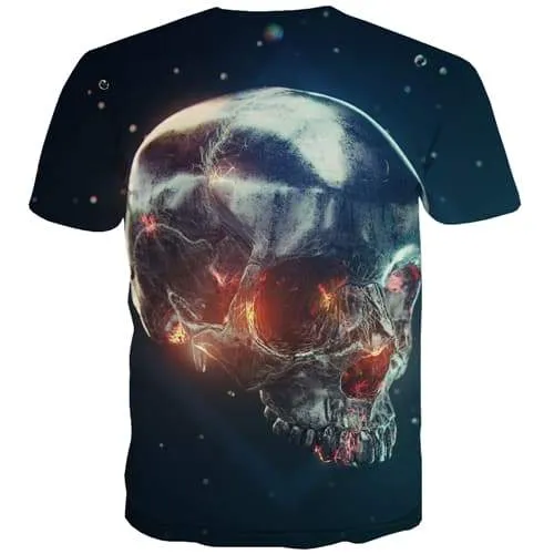 Skull T-shirt Men Galaxy Tshirts Casual Universe Tshirt Anime Technology Tshirts Novelty Hip Hop Tshirts Cool Short Sleeve