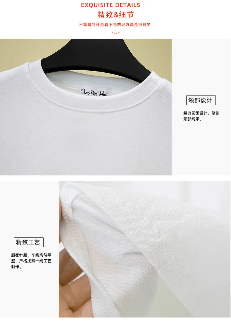 Slim-fitting round neck short-sleeved T-shirt