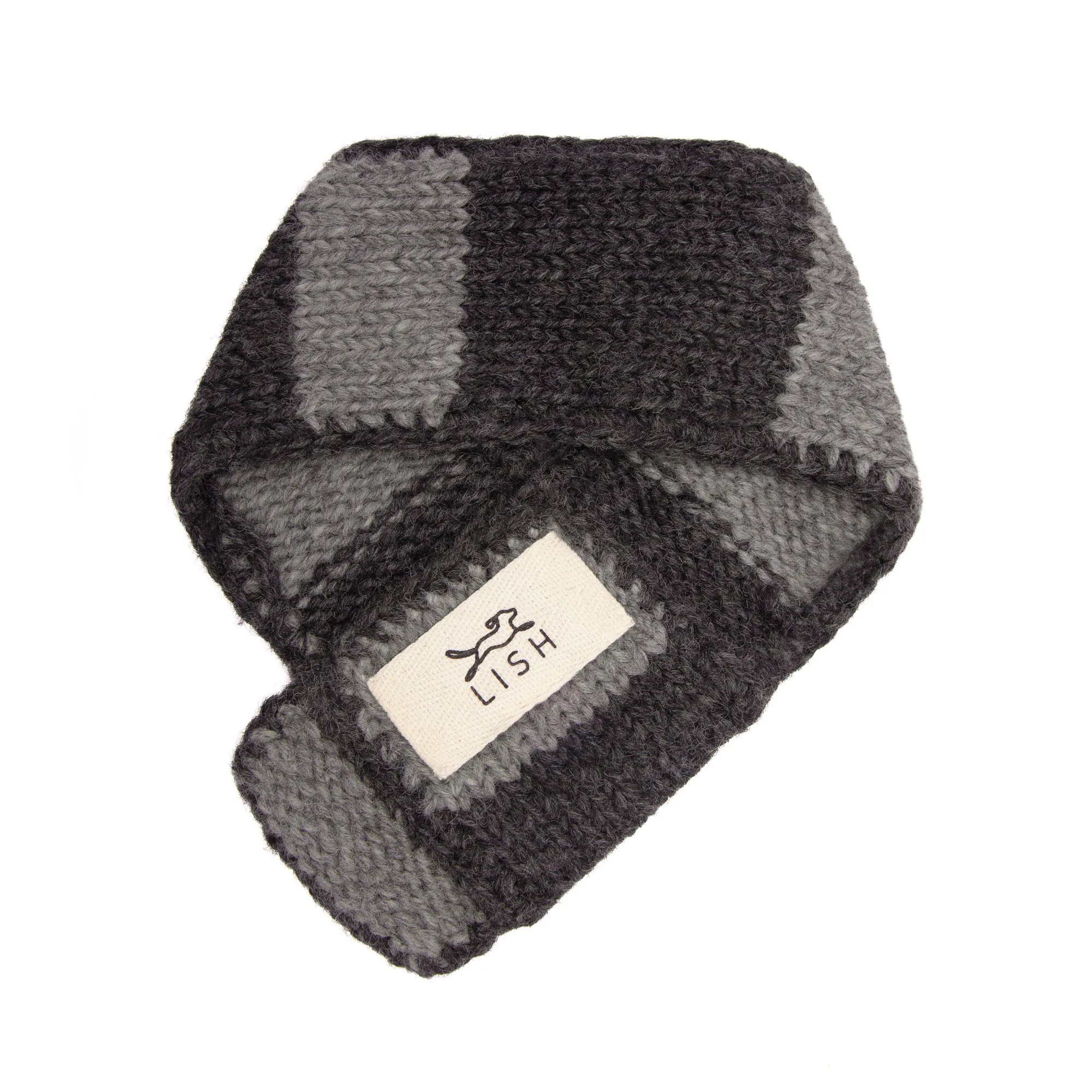 Smithy Black & Grey Stripe Pull-On Dog Neck Warmer