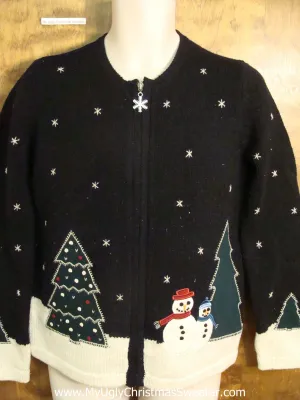 Snowman Couple in Love Cute Holiday Sweater