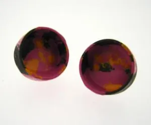 Splashed Cup Earrings Pink and Yellow