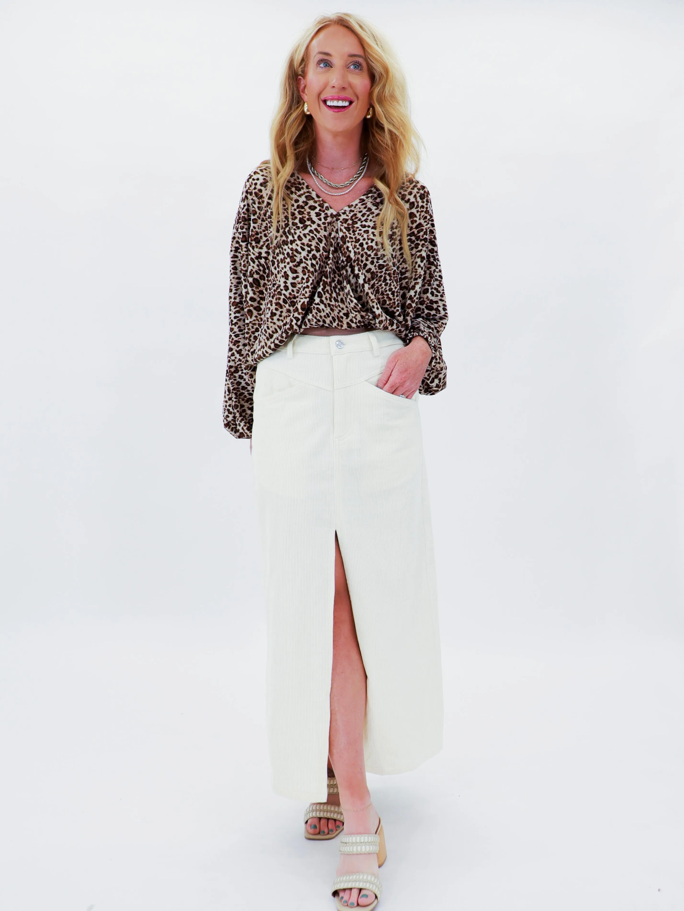 Step Up Corduroy Skirt