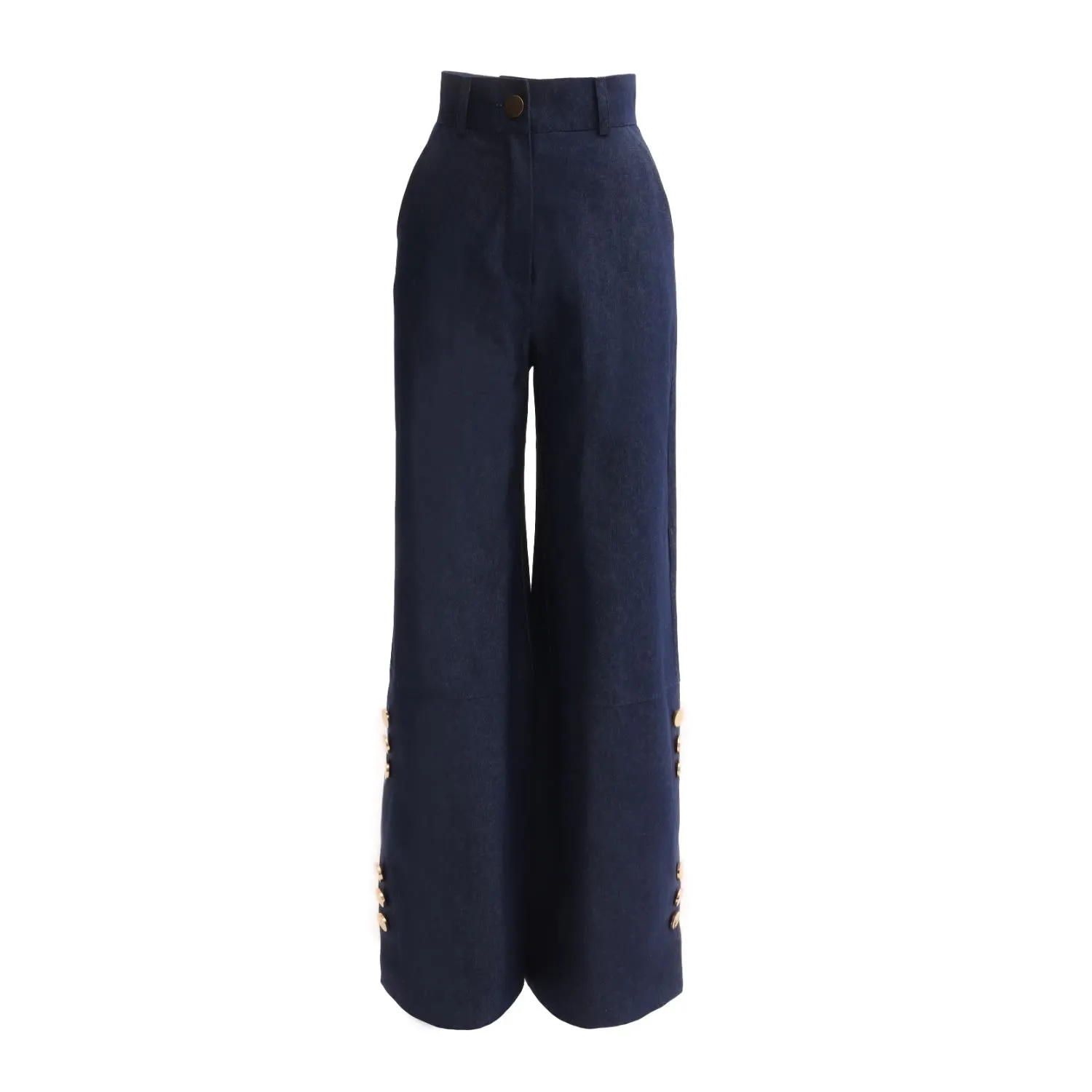 Stylish Wide-Leg High-Waisted Jeans Blue