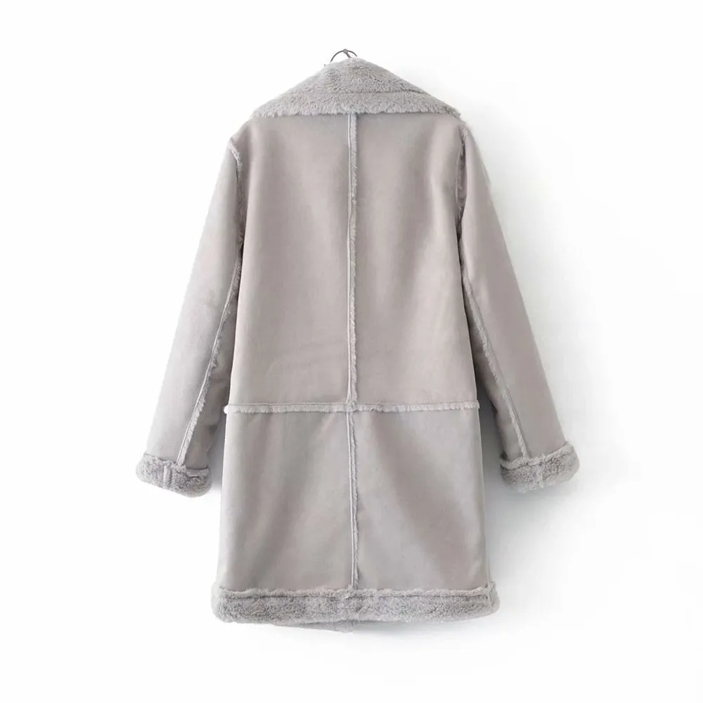 Suede Warm Fleece Overcoat