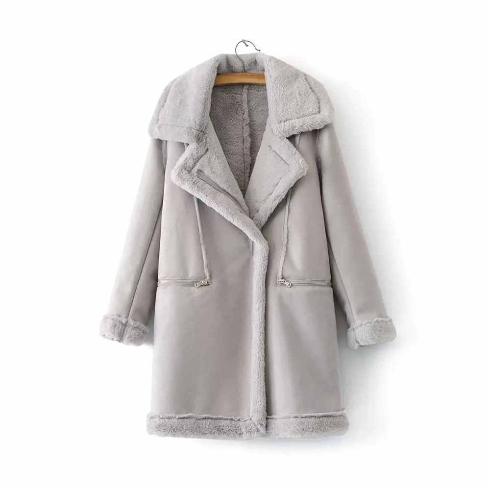 Suede Warm Fleece Overcoat