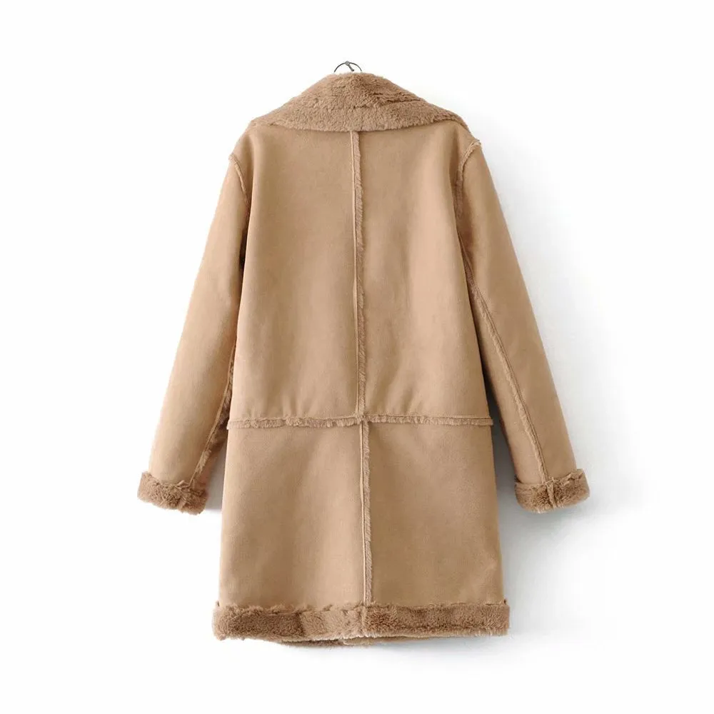 Suede Warm Fleece Overcoat