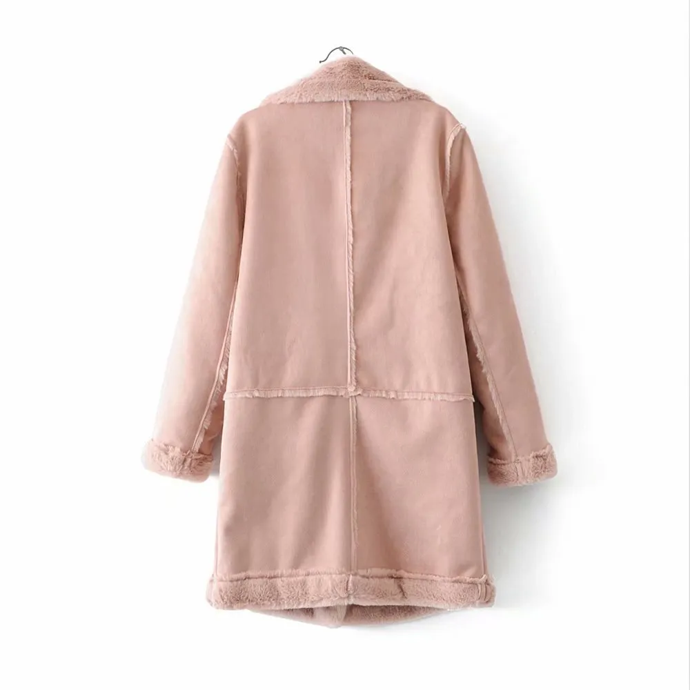 Suede Warm Fleece Overcoat