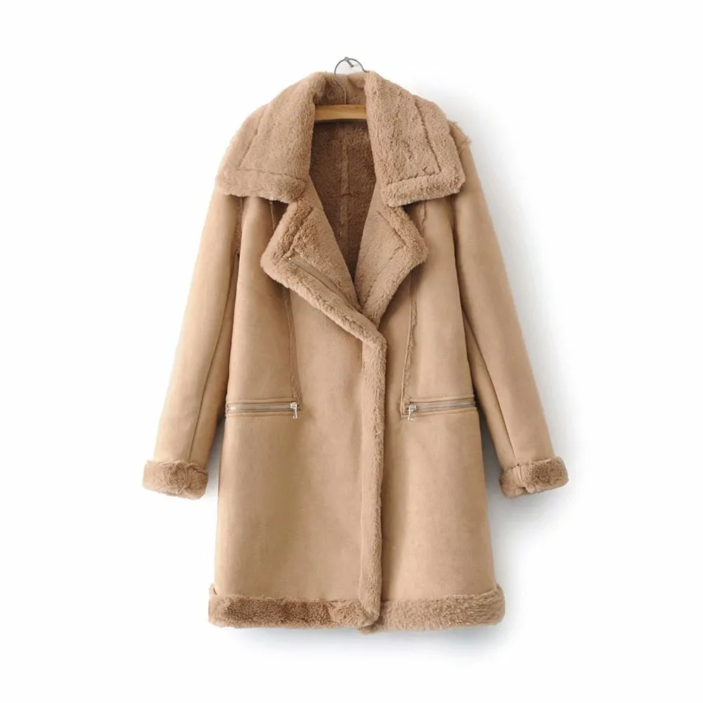 Suede Warm Fleece Overcoat