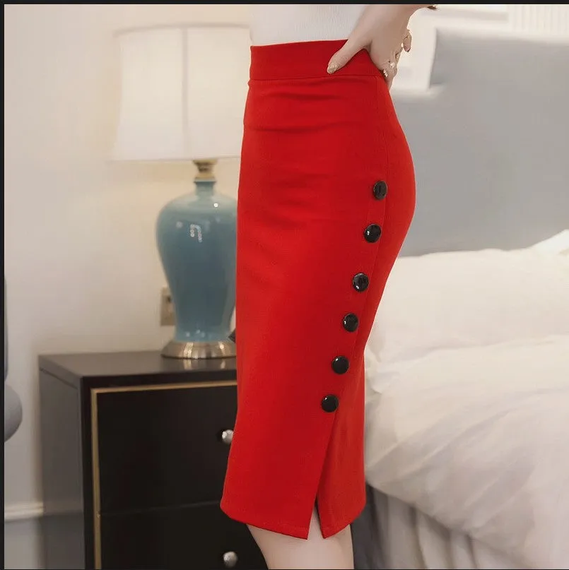 Summer All-Matching Slim Look Women Hip Flattering Sexy Splitted Skirt Popular  Skirt