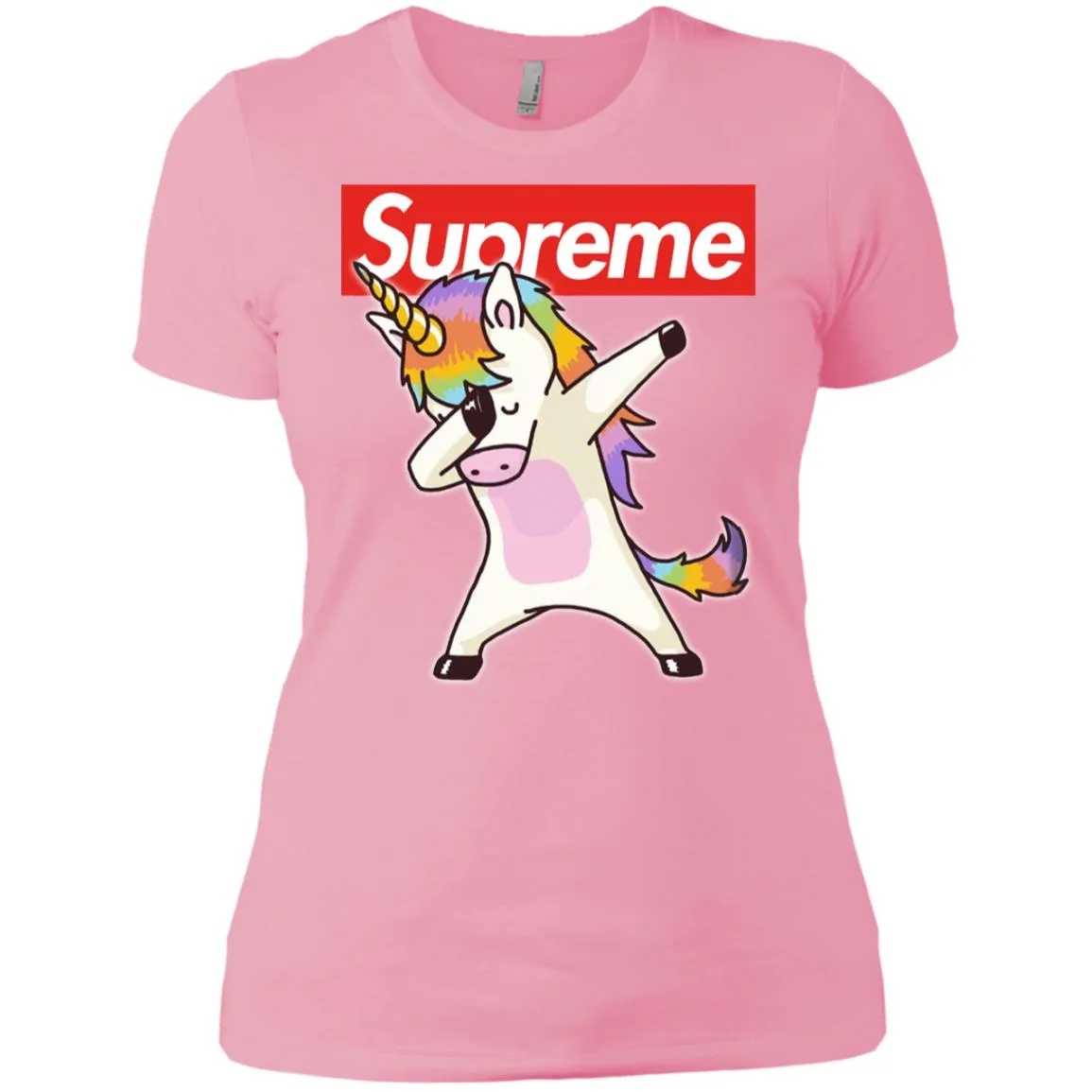 Supreme Unicorn T-shirt Dance Dabbing Unicorn Women Cotton T-Shirt