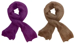 Taupe Purple Peach Couture Long Chunky and Warm Loose Knit Scarf