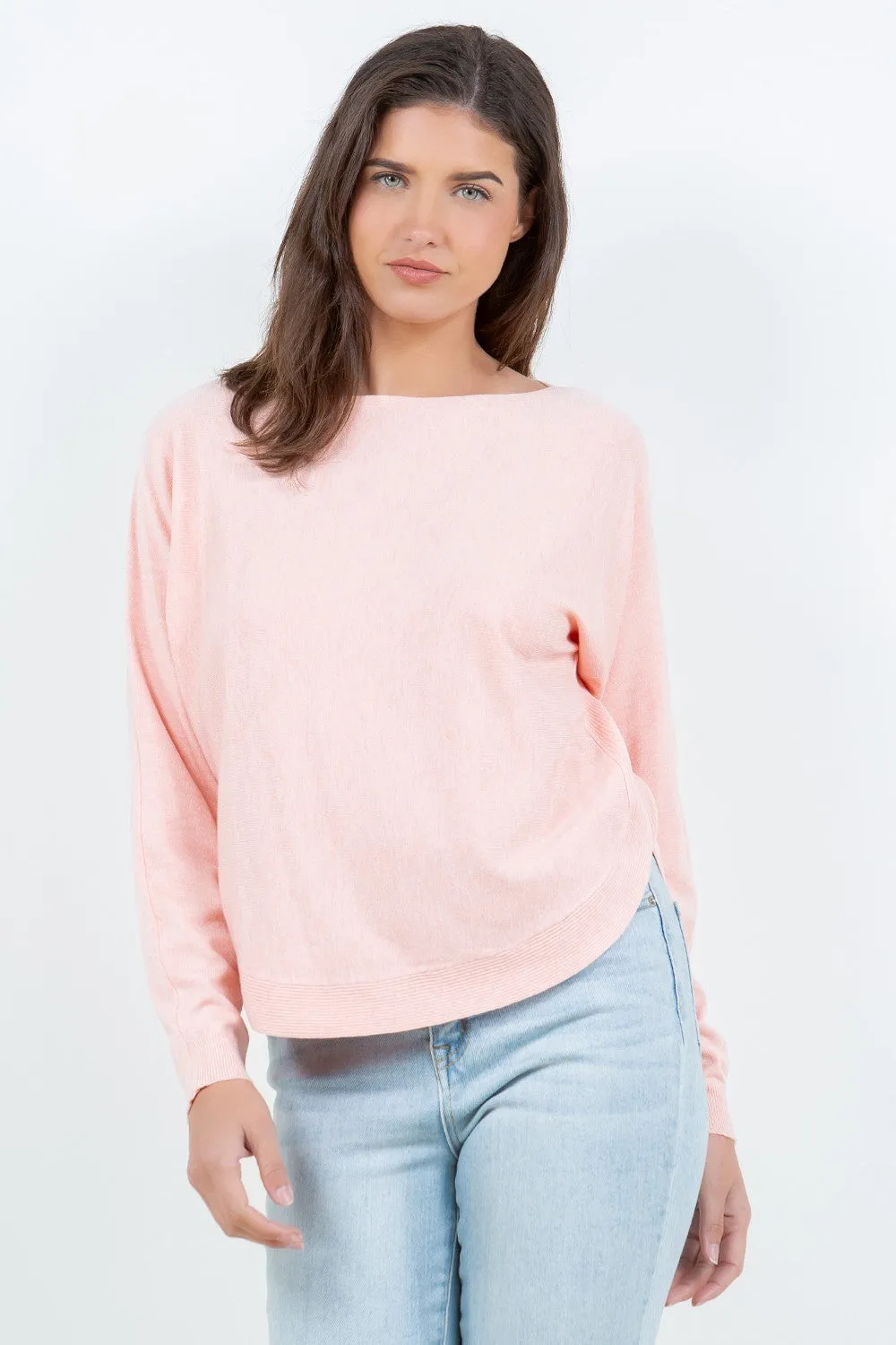 The Adele Sweater in Heather Coral