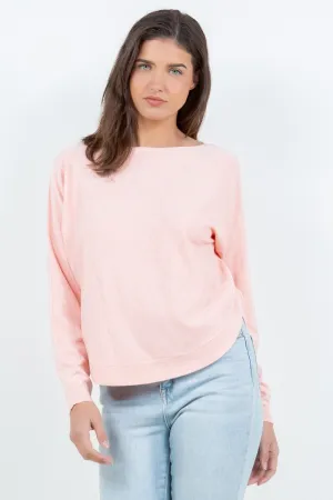 The Adele Sweater in Heather Coral